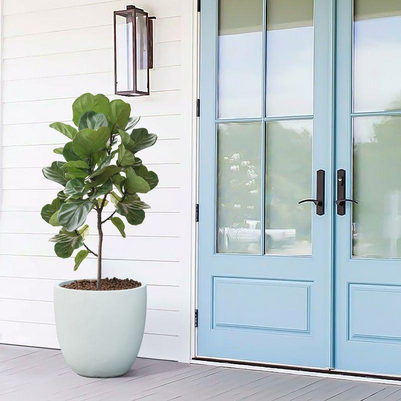 LuxenHome Round Tapered 17.2" H Flower Pot Planter White