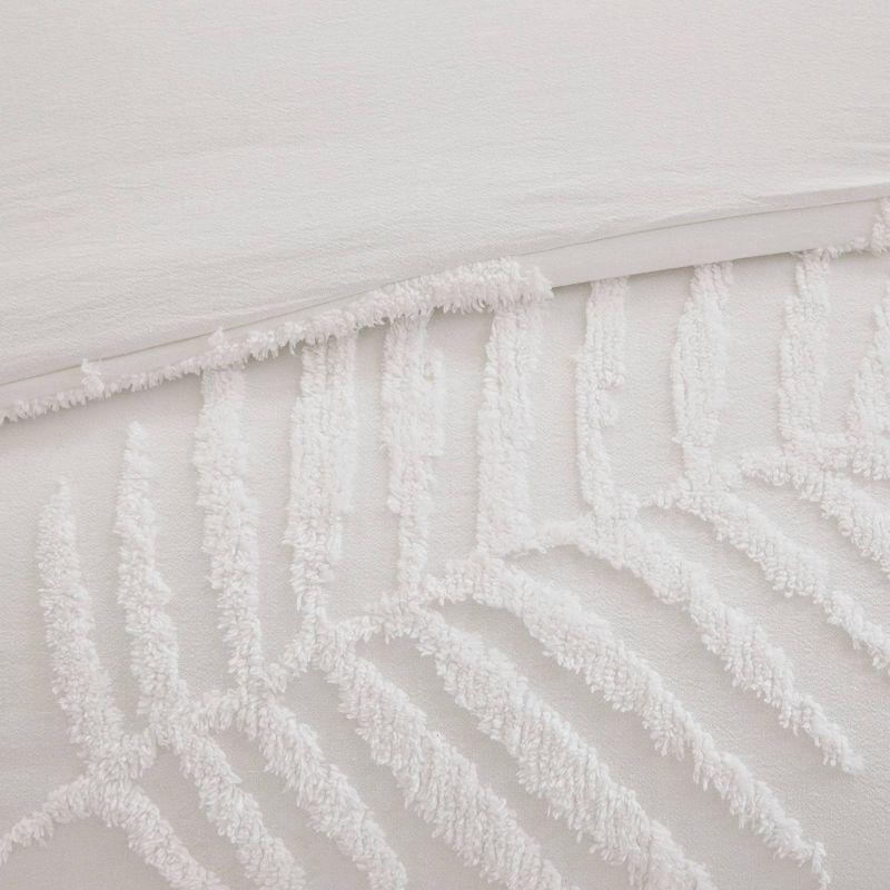 Madison Park Bahari Tufted Cotton Chenille Palm Duvet Cover Set
