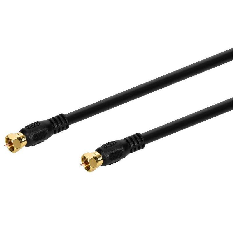 Monoprice Video Cable - 12 Feet - Black | RG6 Quad Shield CL2 Coaxial Cable with F Type Connector