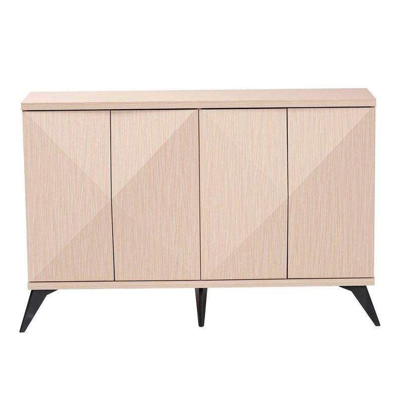 Baxton Studio Draper Two Tone Wood 4 Door Sideboard Buffet Light Brown/Black: Modern Storage Credenza