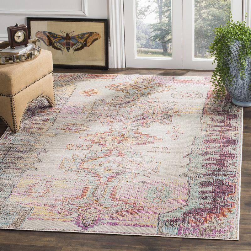 Crystal CRS517 Power Loomed Area Rug - Light Grey/Purple - 4'x6' - Safavieh.