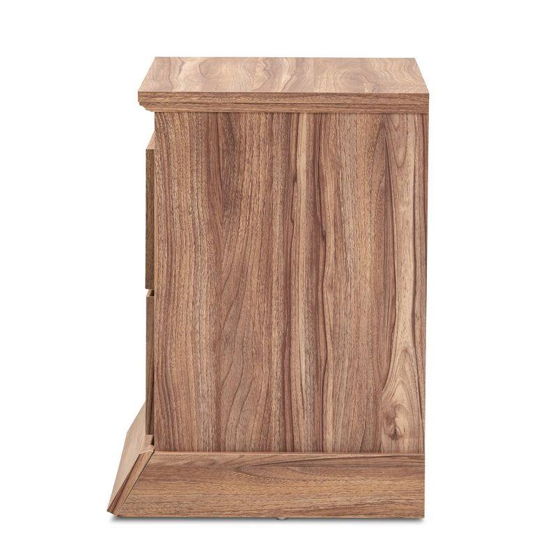 Ryker Oak Finished 2 Drawer Wood Nightstand Brown - Baxton Studio