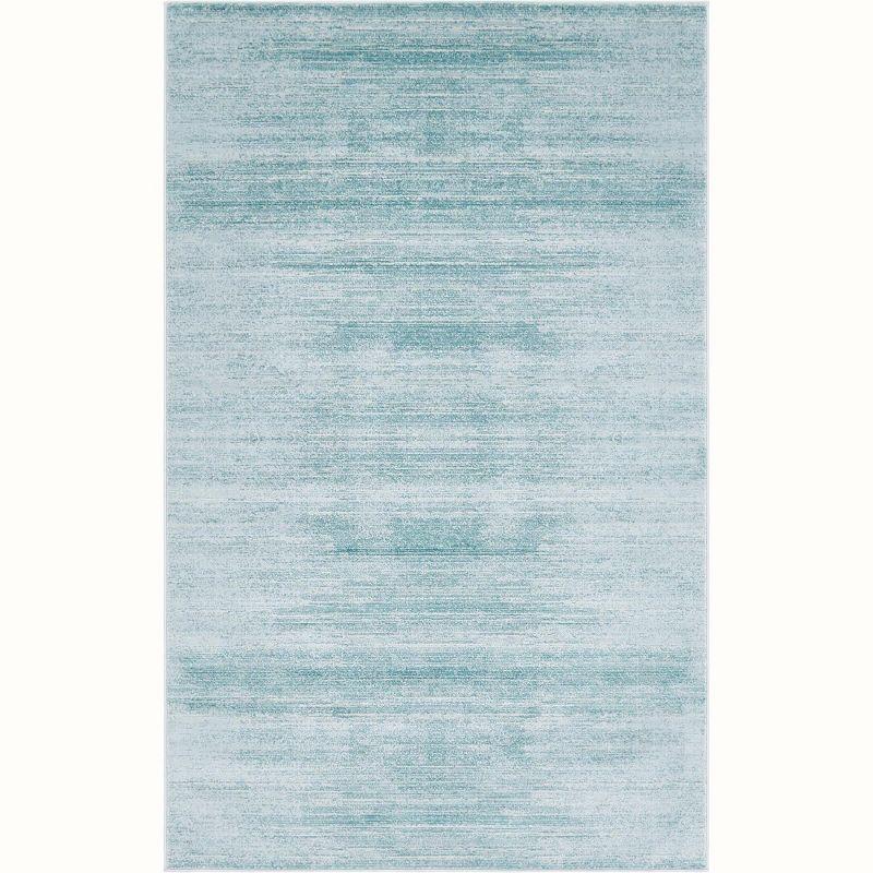 Turquoise Rectangular Easy Care Synthetic Indoor Area Rug