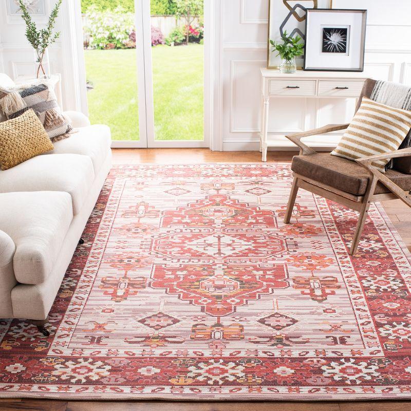 Ivory & Terracotta 8' x 10' Hand Loomed Synthetic Area Rug