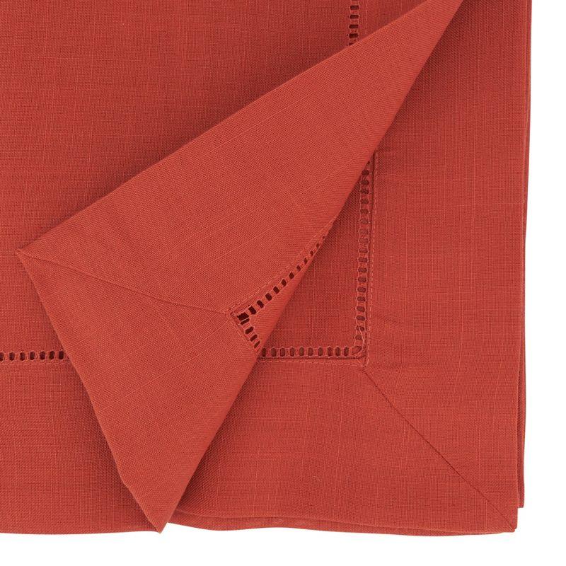 Burnt Orange Hemstitched Polyester Table Runner