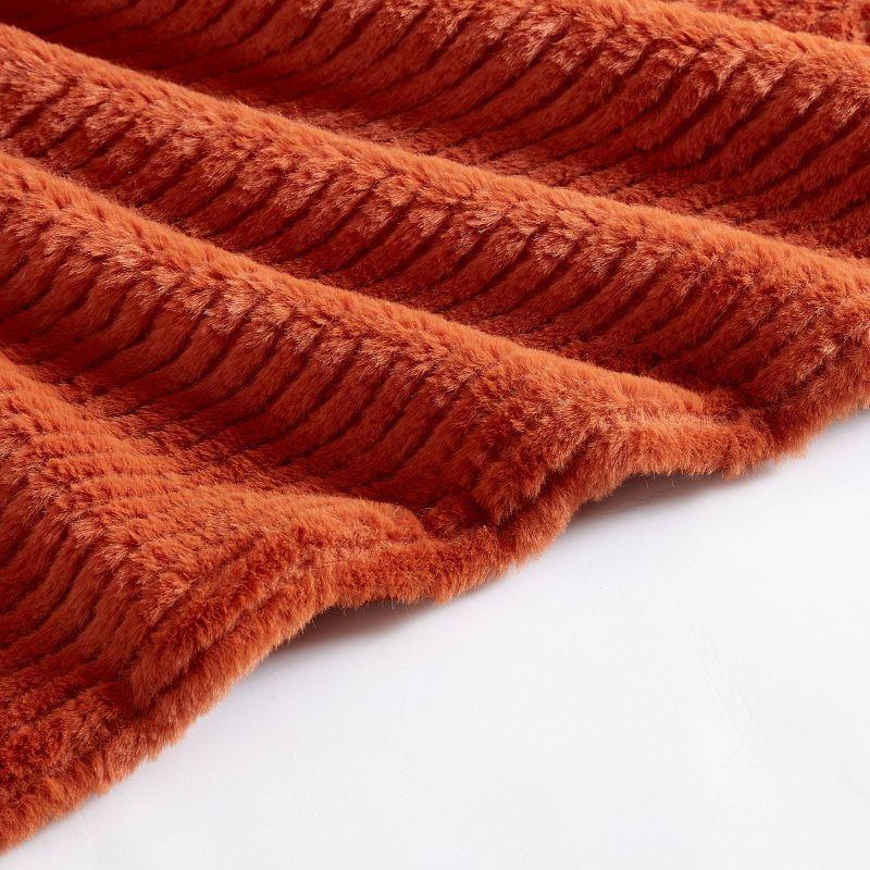Eddie Bauer Eddie Bauer Ribbed Textured Stripe Solid Plush Throw Blanket