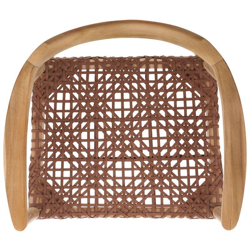 Munro Leather Woven Accent Chair - ACH1005 - Natural/Light Honey - Safavieh