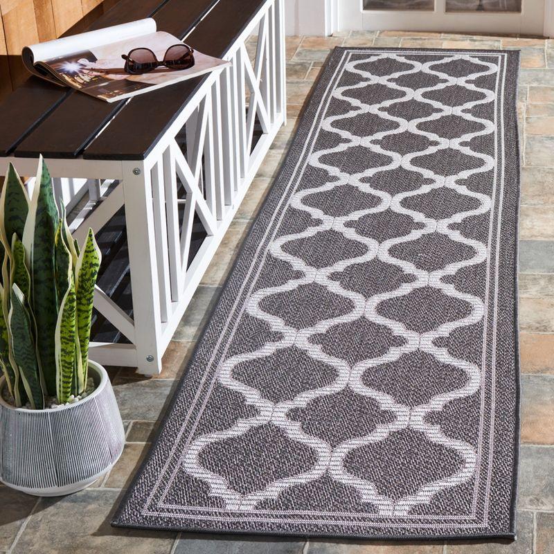 Bermuda BMU810 Power Loomed Indoor/Outdoor Machine Washable Runner Rug - Grey/Brown - 2'x8' - Safavieh
