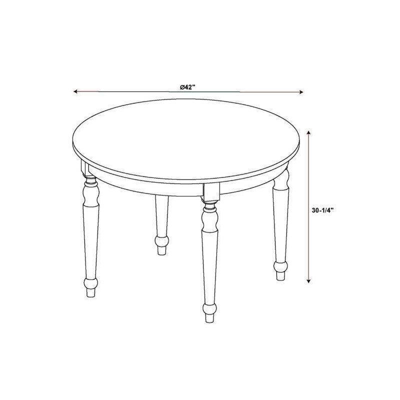 Linon Belfort Traditional Round Dining Table Light Brown: Elm Frame, MDF & Wood Veneer, Seats 4