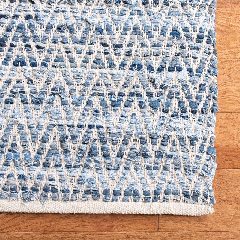 Montauk Blue Handwoven Cotton Flatweave Area Rug 5' x 8'