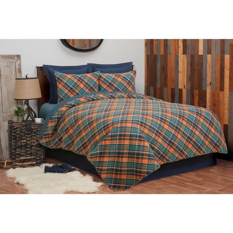 C&F Home Troy Plaid Cotton Quilt Set - Reversible and Machine Washable