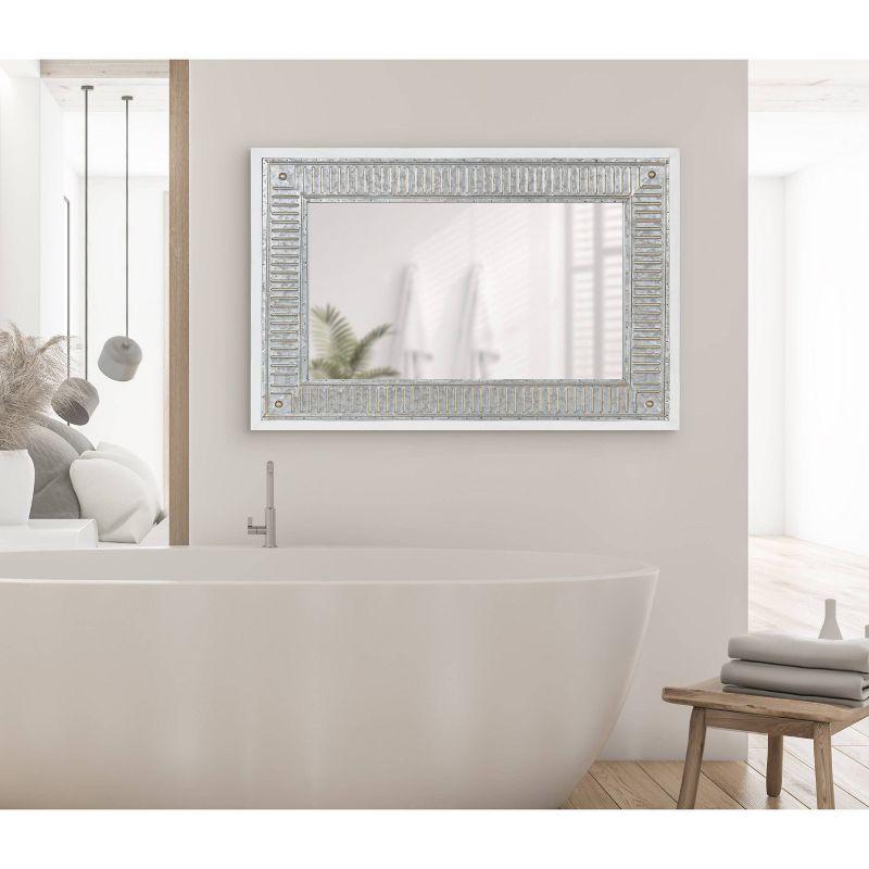 20" x 29.7" Deely Rectangle Wall Mirror White - Kate & Laurel All Things Decor: Modern Style, No Assembly, Wood Frame
