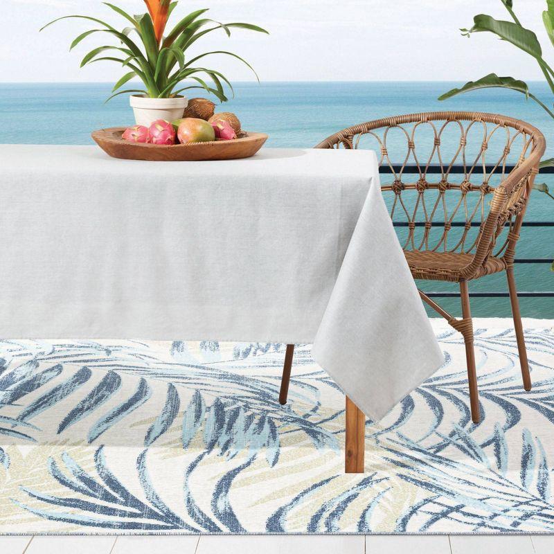 Tommy Bahama Malibu Palm Springs Coastal Indoor/Outdoor Area Rug, Ivory/Aqua Blue