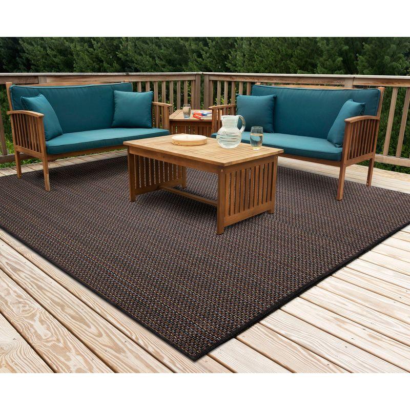 Midnight Square Flat-Woven Synthetic Indoor/Outdoor Rug