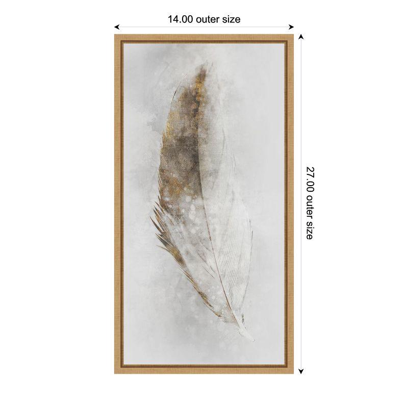 Amanti Art Golden Feather II by Ken Roko Canvas Wall Art Print Framed 14 x 27-in.