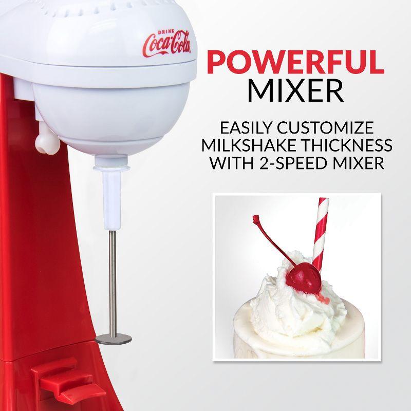 Nostalgia Nostalgia Two-Speed Electric Coca-Cola Limited Edition Milkshake Maker and Drink Mixer, Includes 16-Ounce Stainless Steel Mixing Cup & Rod