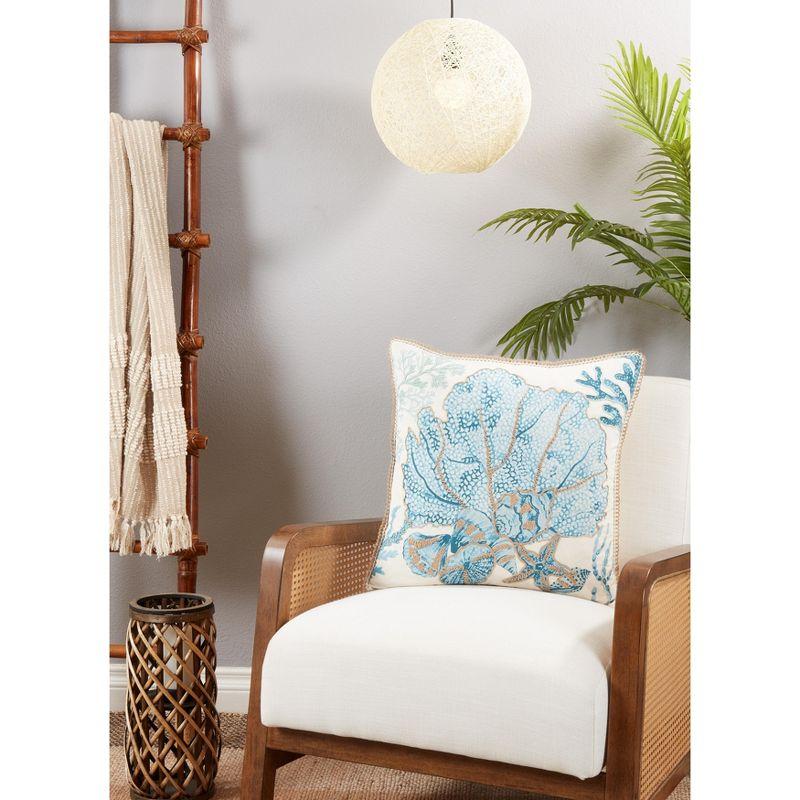 Saro Harbor Collection Cotton Throw Pillow