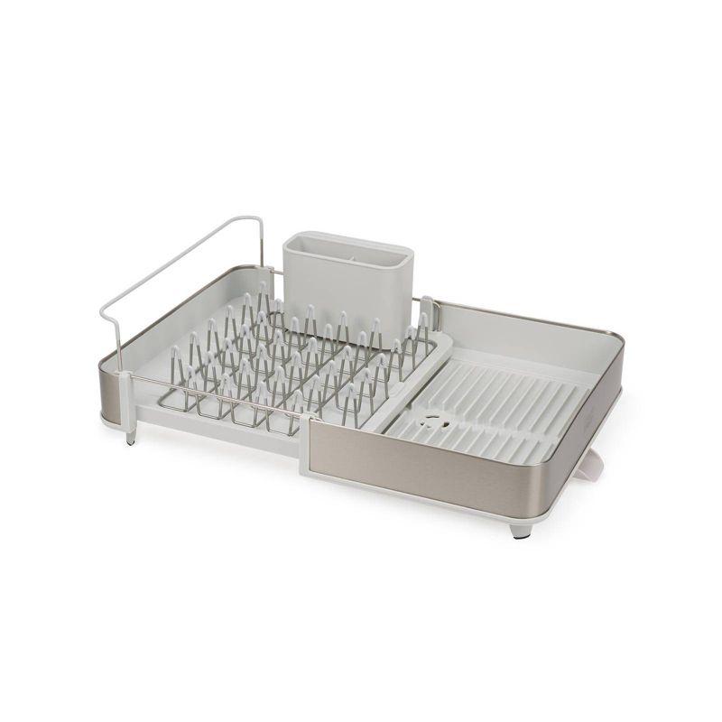 Stainless Steel Expandable Dish Rack with Utensil Cup