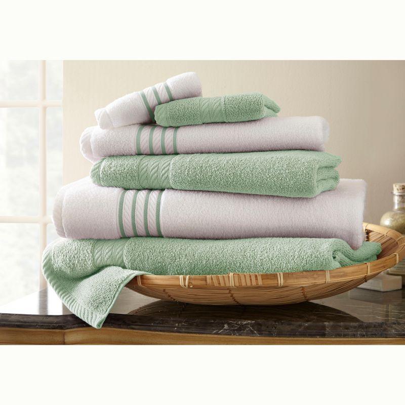 Modern Threads 6 Piece Quick Dry Stripe Towel Set.