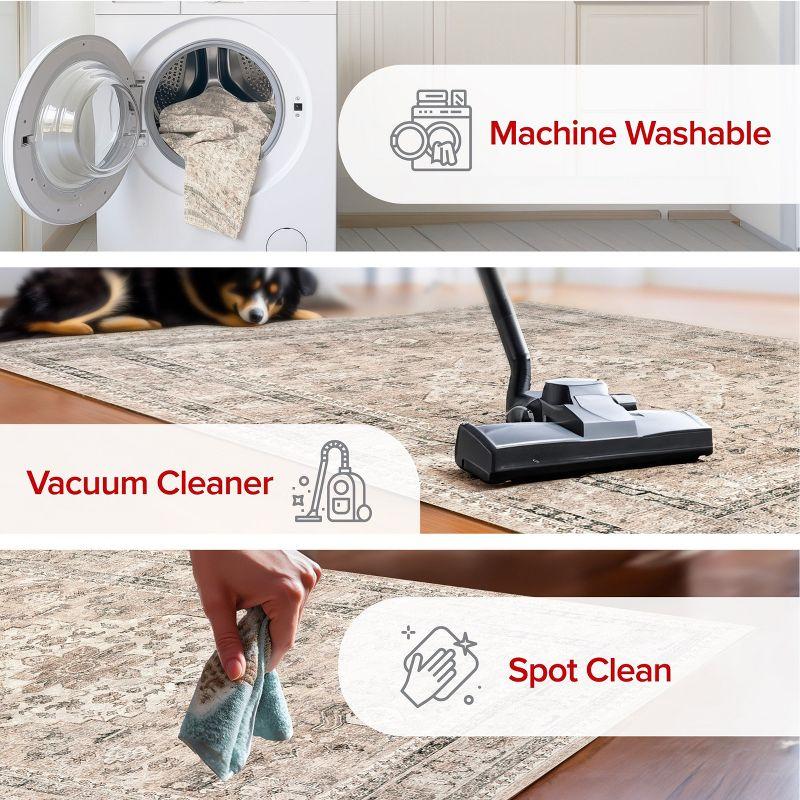 Nuloom Davi Faded Spill Proof Treated Pet Friendly Premium Machine Washable Area Rug, 9' x 12', Stone