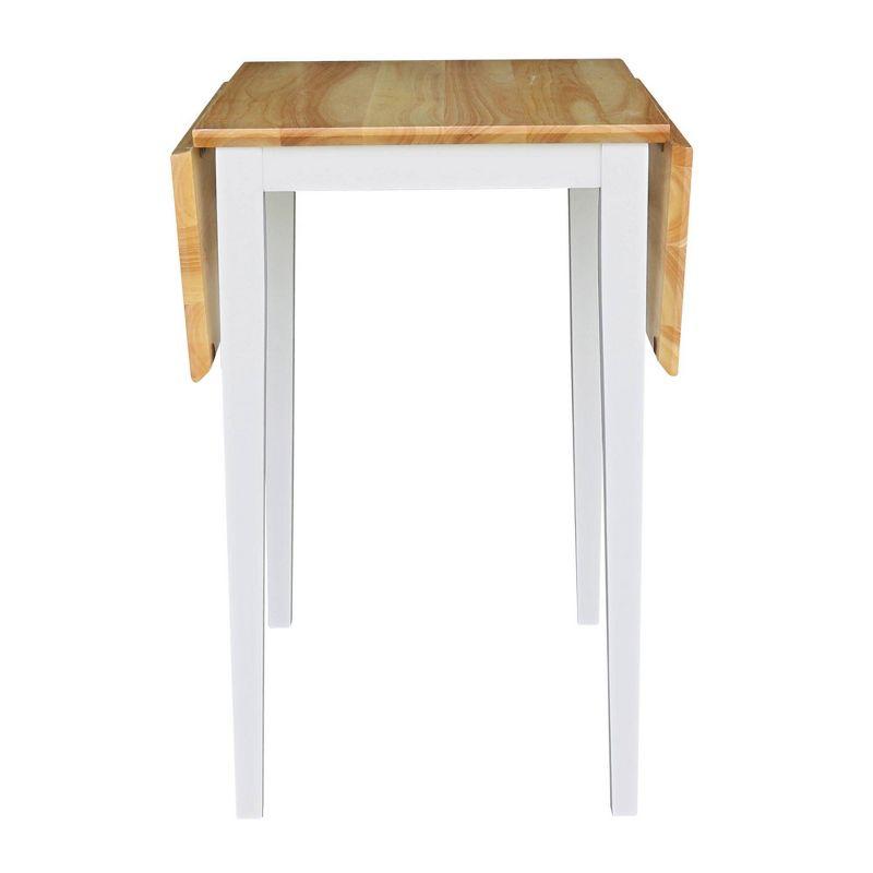 Tate Drop Dining Table White/Natural - International Concepts: Hardwood, Dual 9-inch Leaves, Seats 4