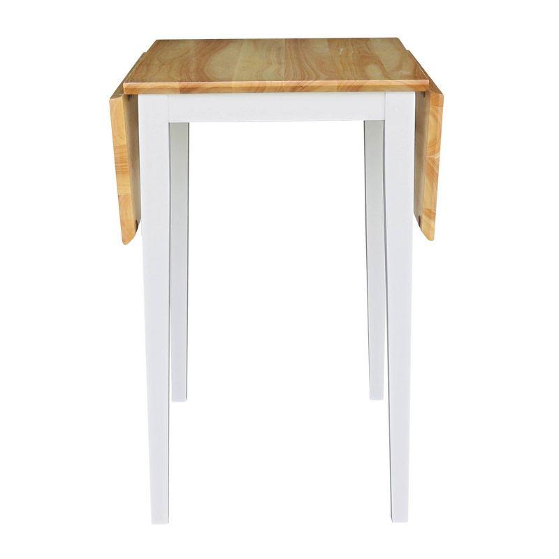 Elmwood White and Natural Solid Wood Extendable Dining Table