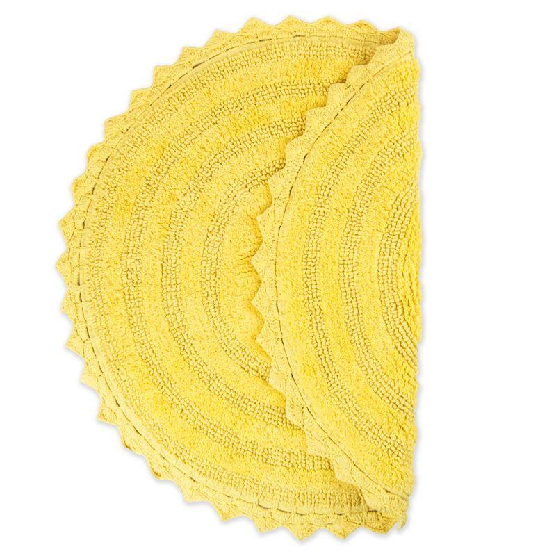 Design Imports Yellow Round Crochet Bath Mat