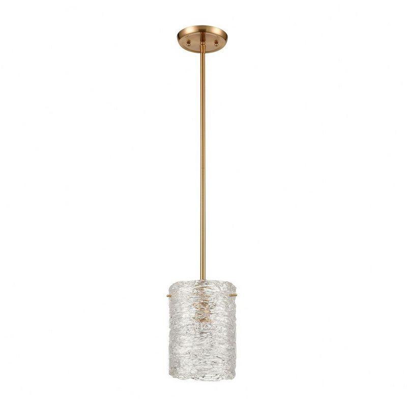 Elk Home Chiseled Ice 1 - Light Pendant in  Satin Brass