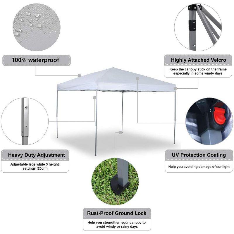 White 10' x 10' Pop-Up Canopy Tent with Steel Frame