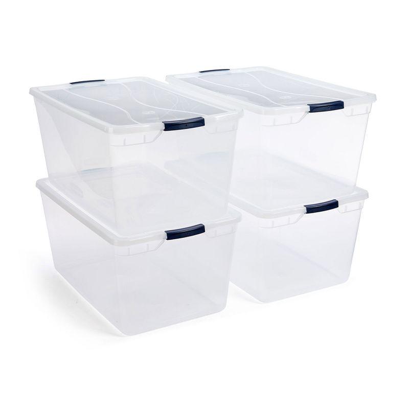 Rubbermaid Rubbermaid Cleverstore Clear 95 Qt Plastic Storage Bins with Lids, 4-Pack