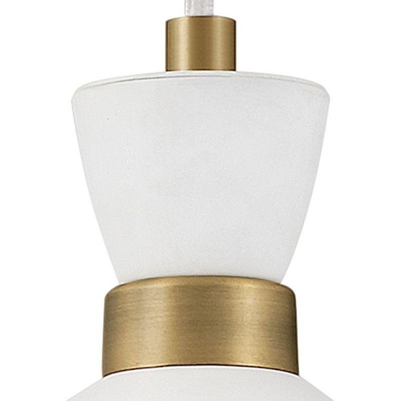 Lark Simon 1 - Light Pendant in  Matte White/Heritage Brass