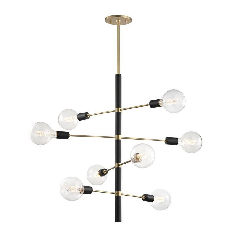 Mitzi Astrid 8 - Light Chandelier in  Aged Brass, Black