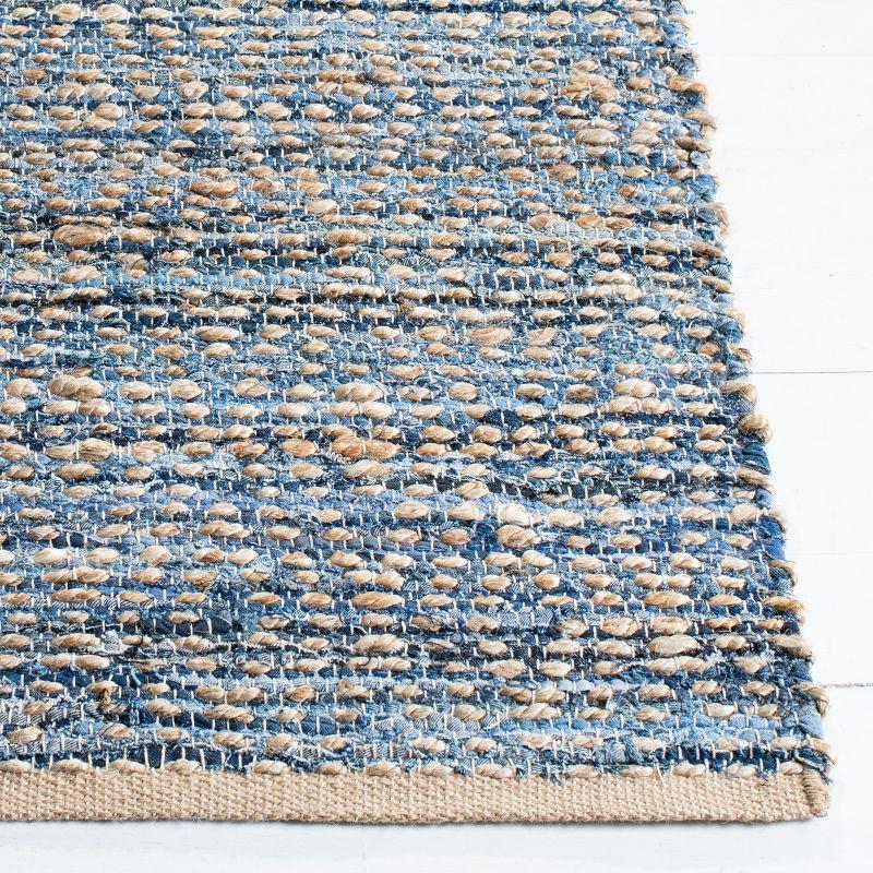 Cape Cod Blue and Natural Square Wool Area Rug