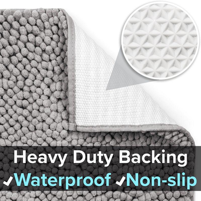 CatGuru Cat Litter Mat, Waterproof Litter Box Mat, Non Slip Kitty Litter Mat, Machine Washable Litter Trapping Mat (XL, Gray/Heavy-Duty)