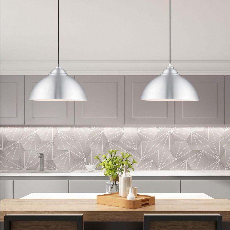 Livex Lighting Metal Shade 1 - Light Chandelier in  Brushed Aluminum