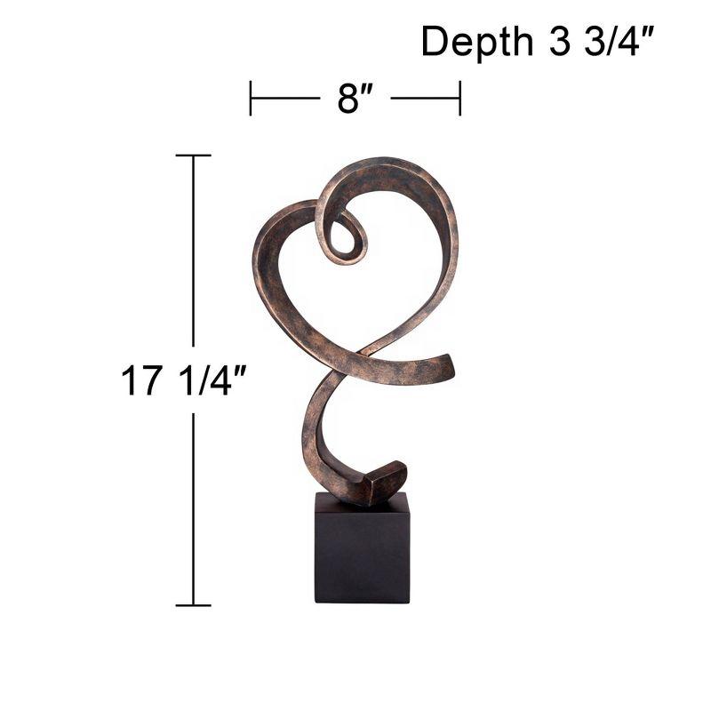 Studio 55D Swirling Heart 17 1/4" High Brushed Nickel Modern Sculpture