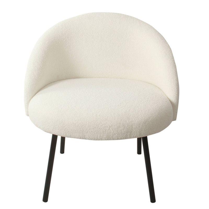 Modern Faux Shearling Accent Chair Cream - HomePop