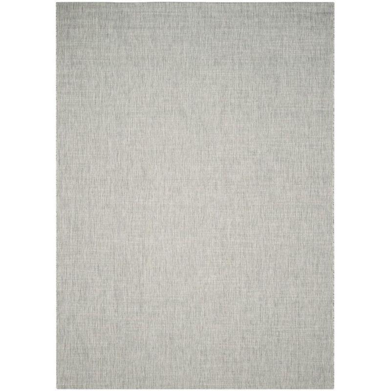 Modern Easy-Care 9' x 12' Gray and Turquoise Synthetic Area Rug