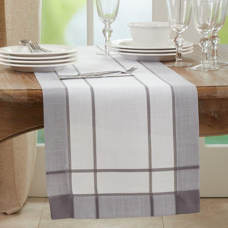 Saro Lifestyle Casual Table Runner With Banded Border Design