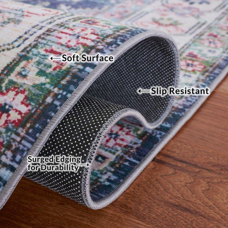 Tucson Vintage Persian TSN196 Power Loomed Machine Washable Skid-Resistant Indoor Area Rug - Navy/Beige - 9'x12' - Safavieh