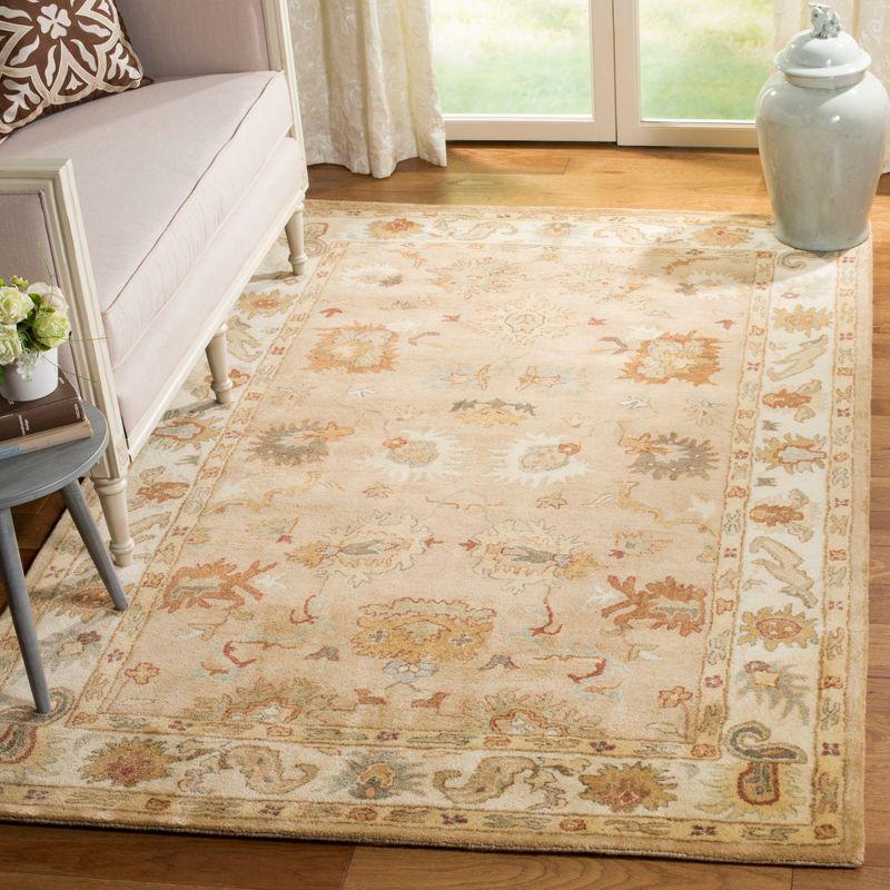 Taupe and Ivory Hand-Tufted Wool 4' x 6' Area Rug