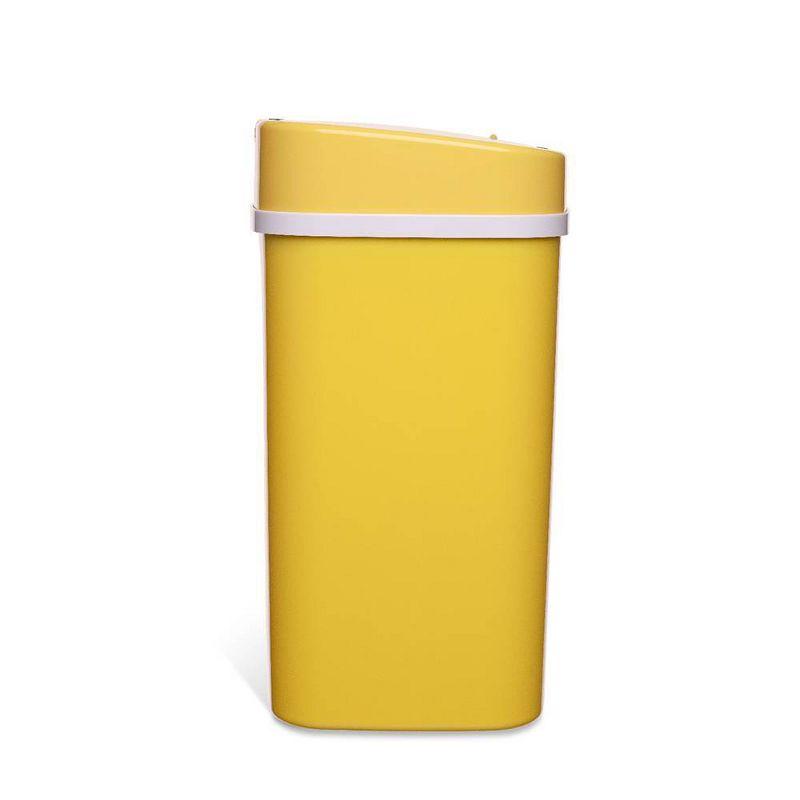 Nine Stars 16L/4.2gal Motion Sensor Oder Control Via Removable Inner Flaps Trash Can Yellow: Small Covered Kitchen Trashcan