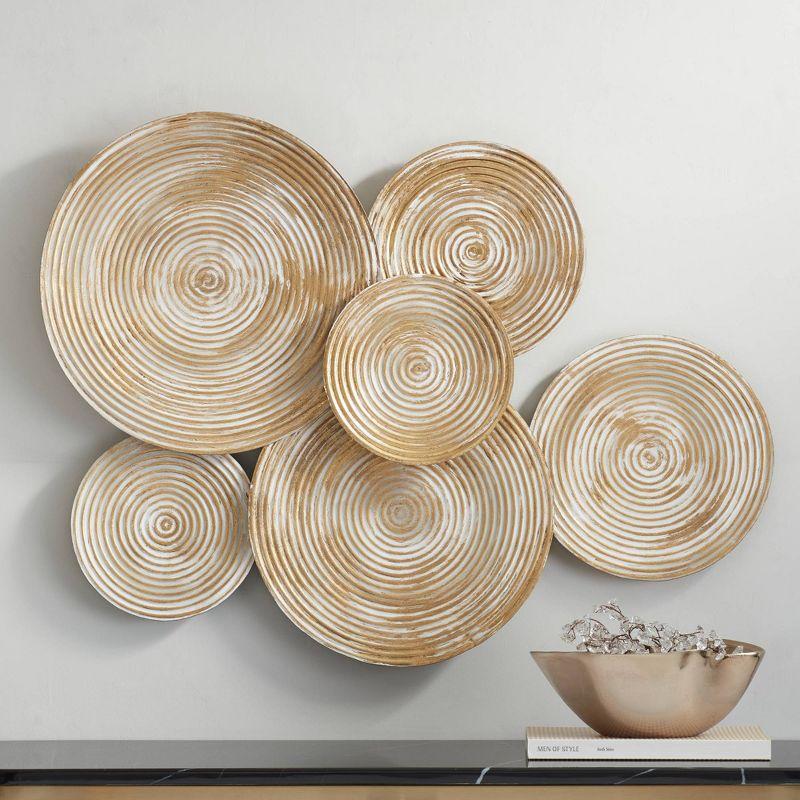 Dahlia Studios Mesa 32 1/4 Wide Gold Cream-Washed Disk Wall Art