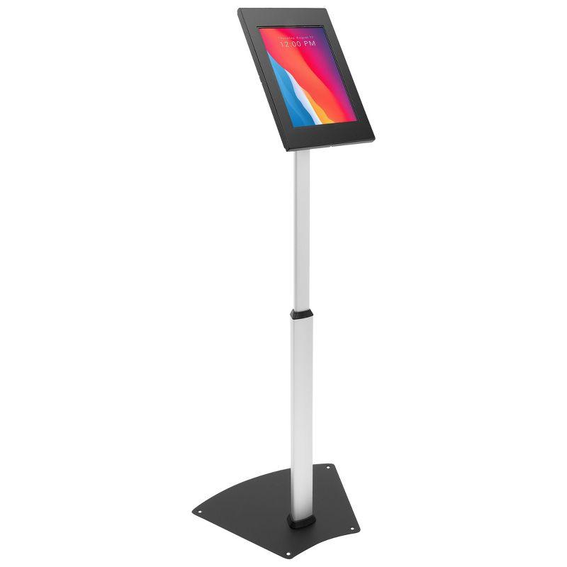 Adjustable Anti-Theft Black and Silver Tablet Floor Stand