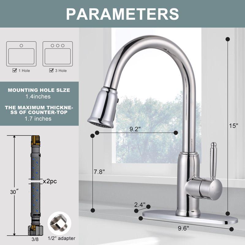 Chrome Single-Handle Pull-Down Sprayer Kitchen Faucet