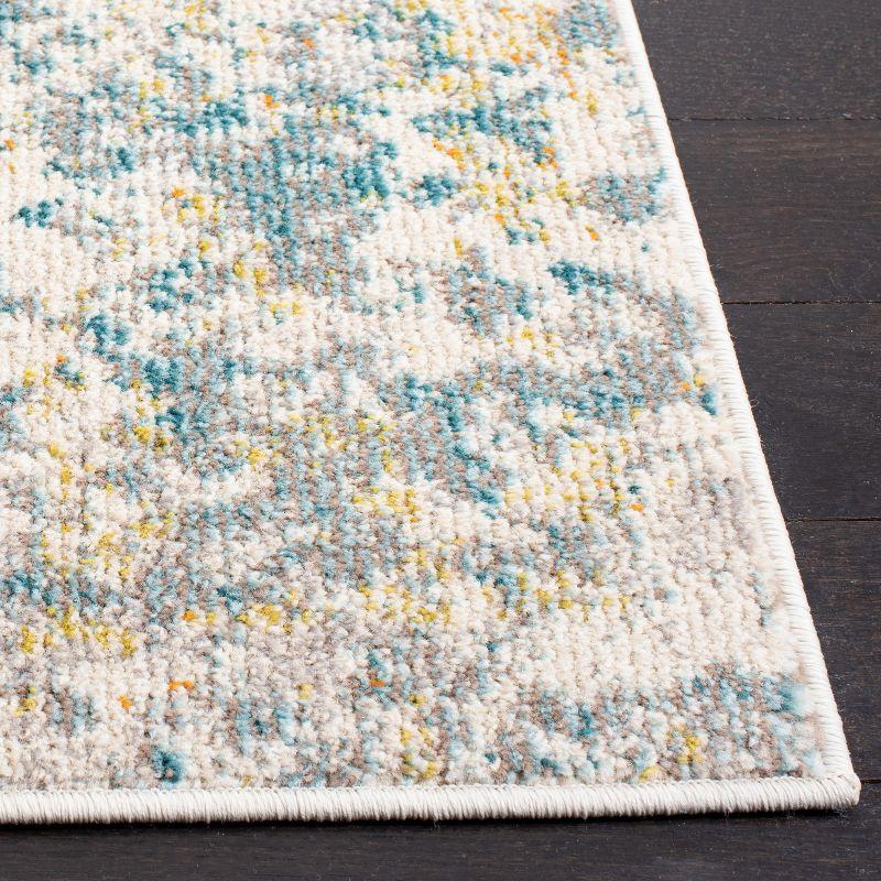 Teal and Gold Synthetic 8' x 10' Reversible Flat Woven Rug