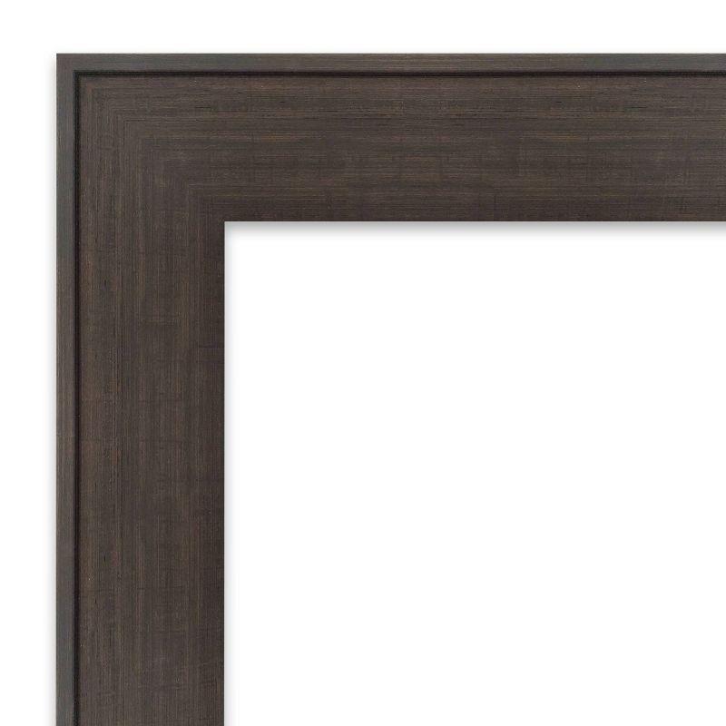 32" x 32" Non-Beveled William Rustic Woodgrain Bathroom Wall Mirror - Amanti Art: Square, Polystyrene Frame, Wall Mounted