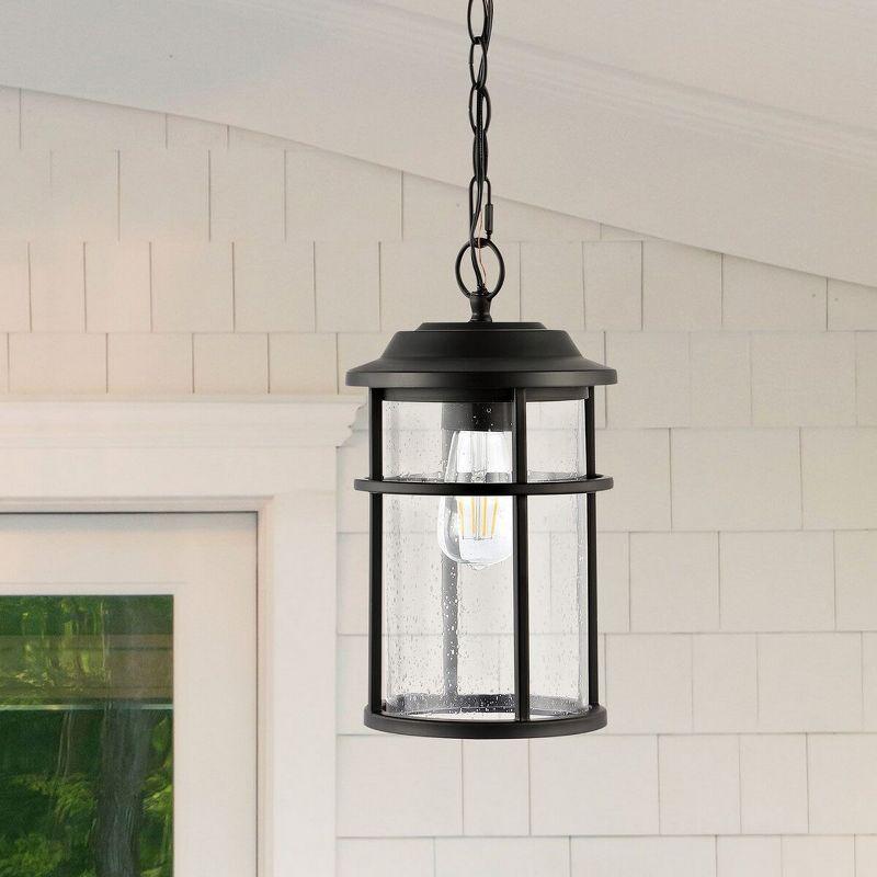 Cianna Outdoor Pendant Lighting - Matte Black - Safavieh.