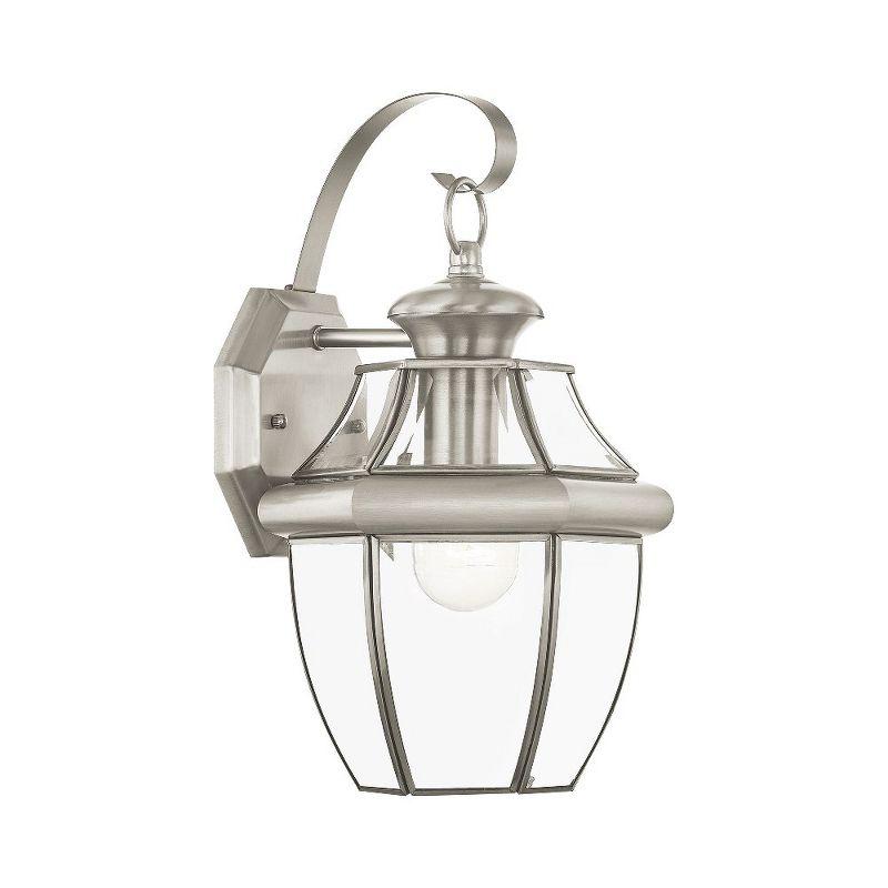 Brushed Nickel Traditional Outdoor Wall Sconce with Dome Shade