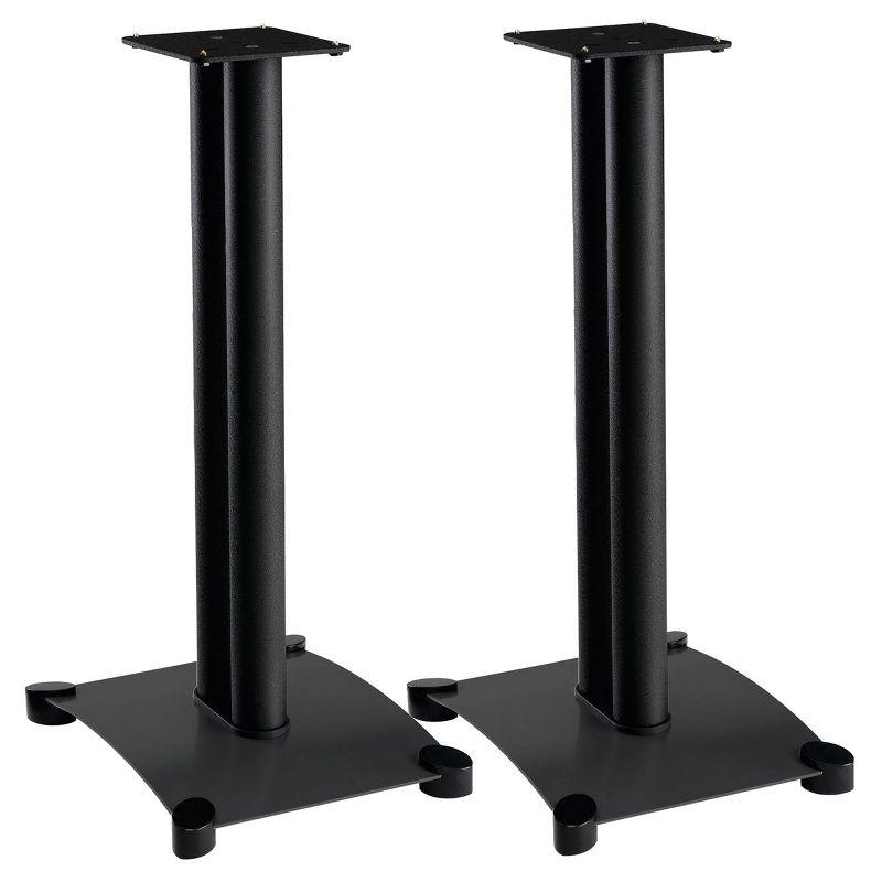 Sanus 26-Inch Black Steel Speaker Stands with Isolation Pads